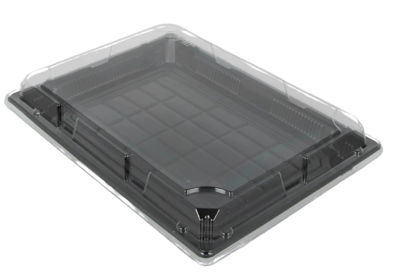 Sushitray + Deksel Zwart 255x187x23mm HP11 {200st}