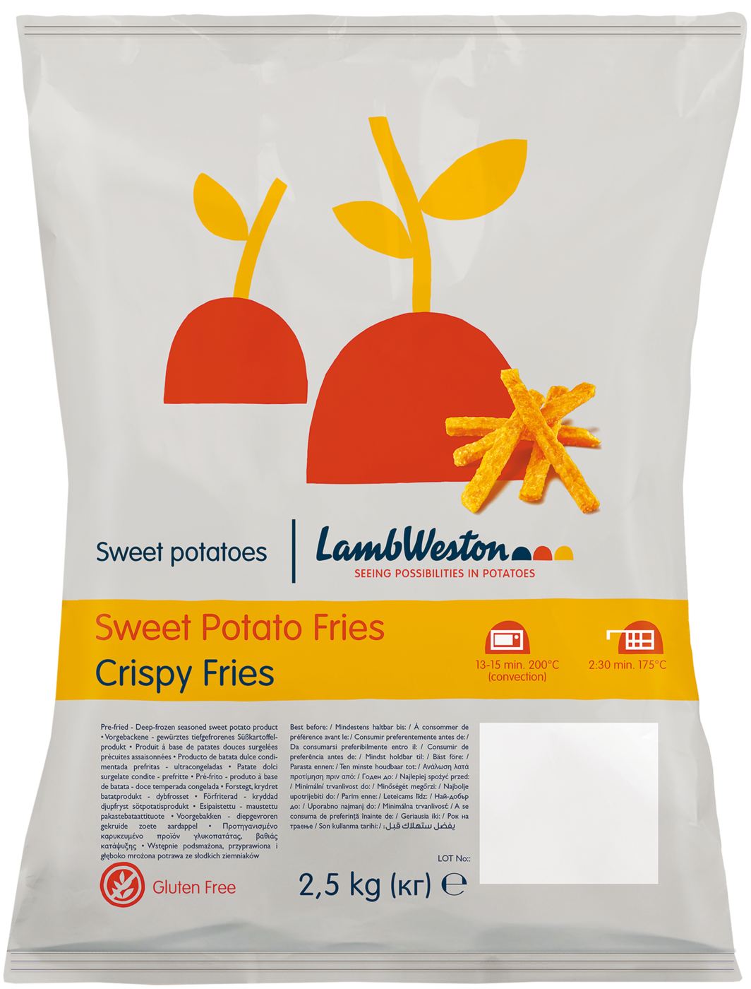 Zoete Aardappel Crispy Fries Sweet Potato Lambweston 4x2.5kg