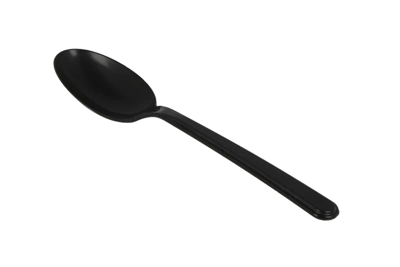 Plastic Lepel Sterk Herbruikbaar Zwart {1000st}