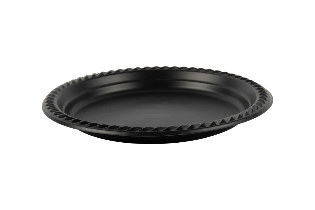 Plastik Bord 22cm Zwart Herbruikbaar 10x100st