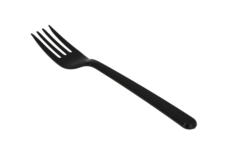 Plastic Vork Sterk Herbruikbaar Zwart {1000st}