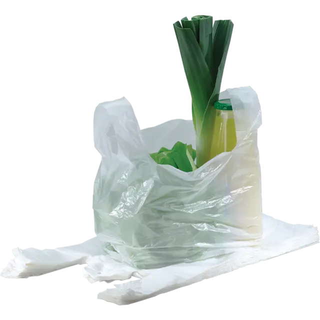 Plastic Tas 30+20x60cm Wit 1000st