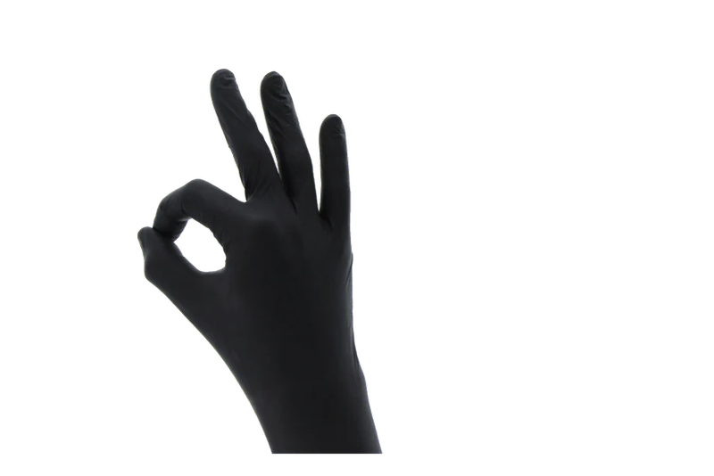 Handschoen Large Zwart Nitril Ongepoederd 10x100st