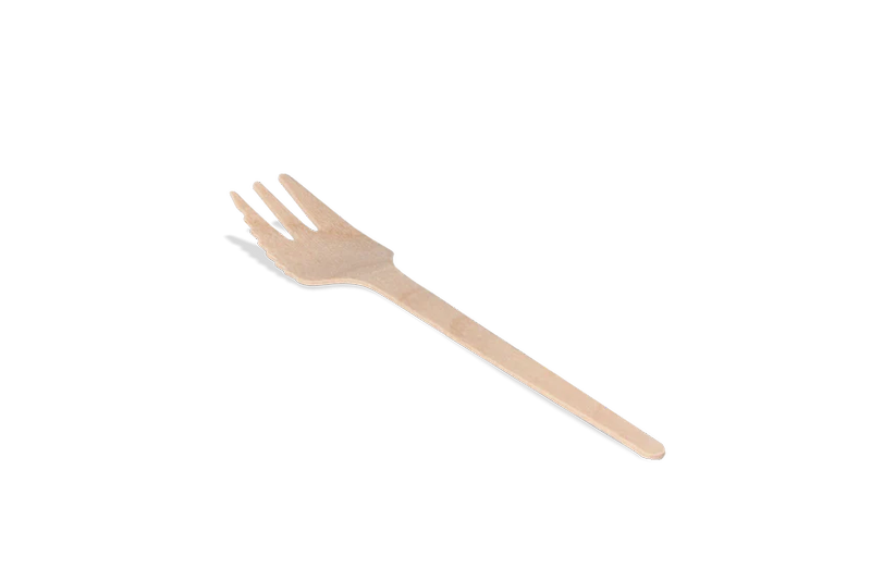 Houten Snackvork 14cm met Zaagrand 4x250st