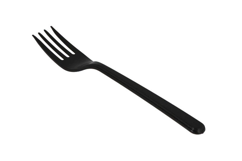 Plastic Vork 18cm Zwart 10x100st