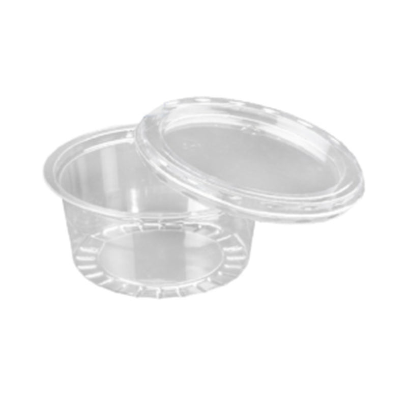 Sausbak+Deksel 50cc Rond PET Glashelder 1000st