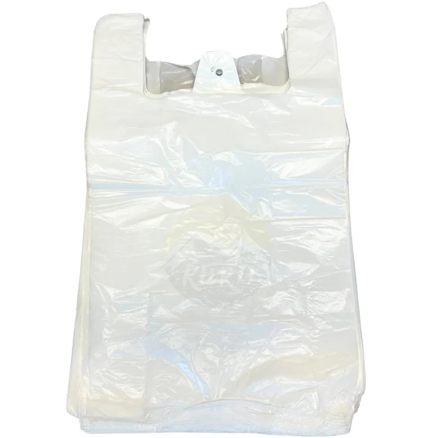 Plastic Tas 28+14x48cm Wit 1000st